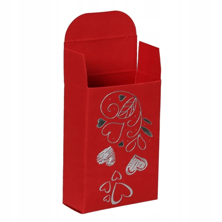 Pudełko czerwone z sercami małe Kartonik 7*4,5*2 cm 50 szt. dla zakochanych