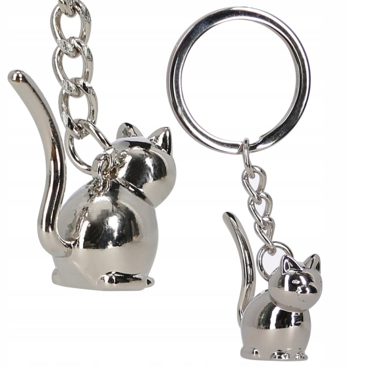 Brelok do kluczy kot kociak śliczny kotek z żetonem na zakupy do wózka