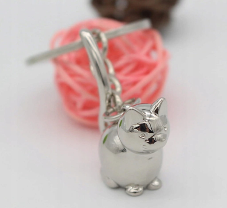 Brelok do kluczy kot kociak śliczny kotek z żetonem na zakupy do wózka